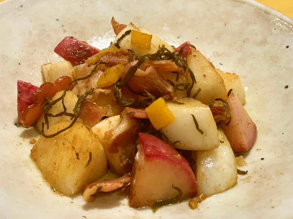 Yuzu Hijiki Turnip Stir Fry / Sea Vegetable Seaweed Recipe SEA VEGETABLE COMPANY